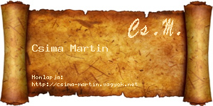 Csima Martin névjegykártya