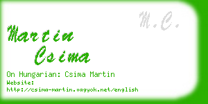 martin csima business card